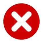 icono rojo de la marca plana ronda botón s mbolo cruzado aislado en el fondo blanco vector eps 143476706