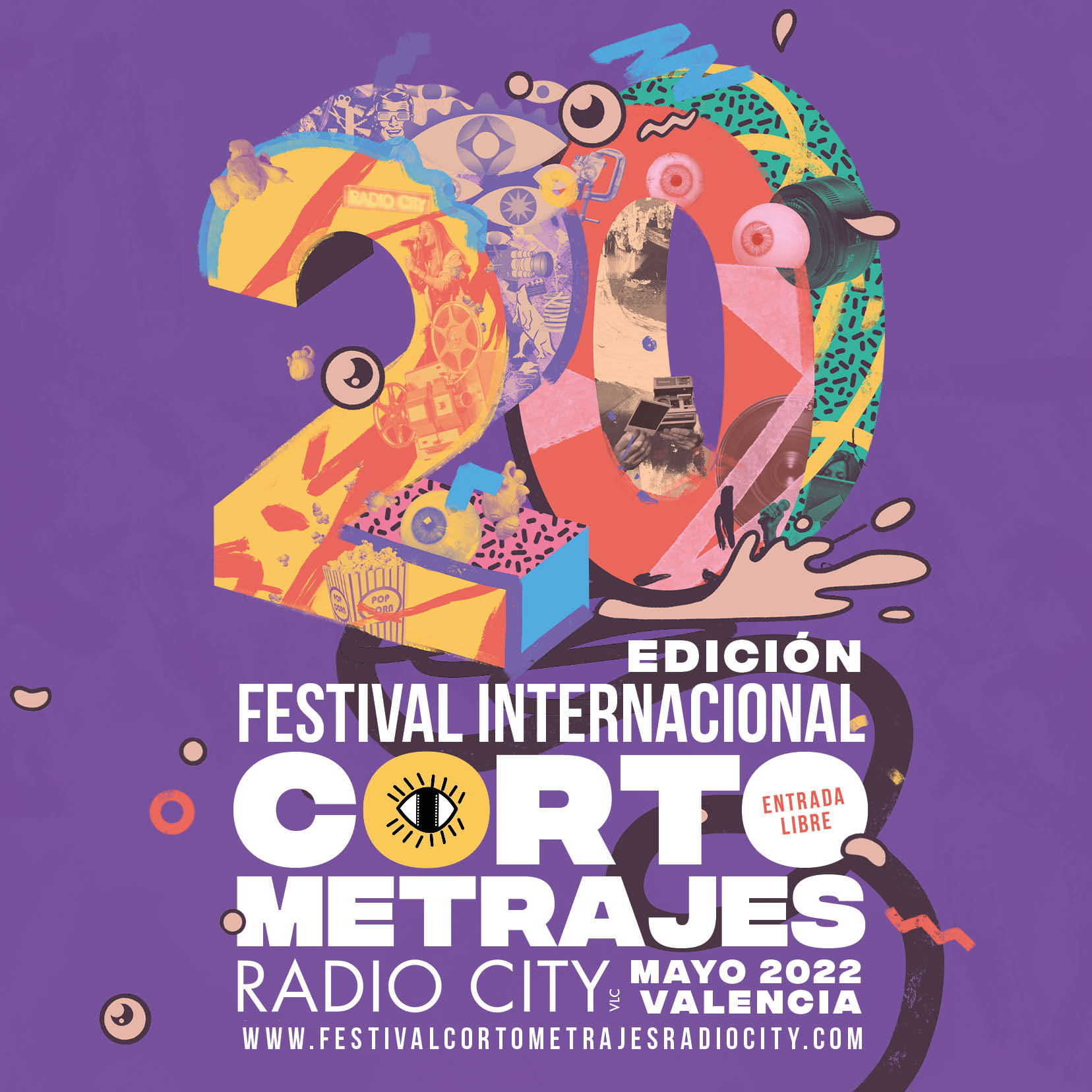CARTEL FESTIVAL INTERNACIONAL CORTOMETRAJES RADIO CITY 2022_cuadrado (1)
